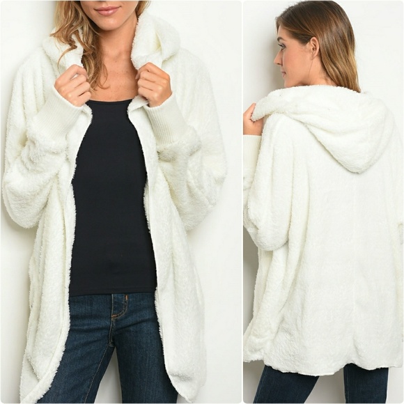LAST ONE! Super Plush Hoodie in Off White - Picture 6 of 6